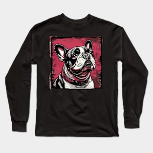 Retro Art French Bulldog Dog Lover Long Sleeve T-Shirt